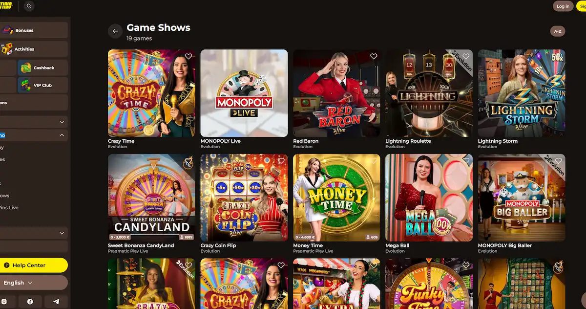 Game-Show-Format im Roulettino Casino mit Moderator und Live-Studio